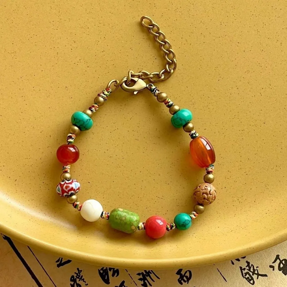 Tibetan Ancient Method Woven Braided Bracelet Bohemian Nepal Exotic Bell Women Bracelet Coco Hand Rope Bracelet Women Jewelry