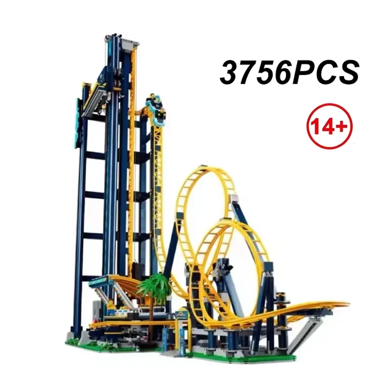Huisdecoratie 3756 Stuks Achtbaanmodel Bouwstenen Attractiepark Bouwstenen Speelgoed Kerstcadeaus
