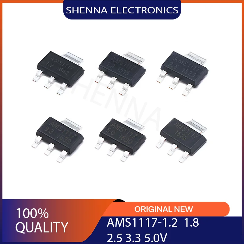 200 PCS/Lot integrated ic AMS1117-1.2 1.8 2.5 3.3 5.0V Packaging AMS1117 SOT-223 Regulated Power Supply Chip Buck IC