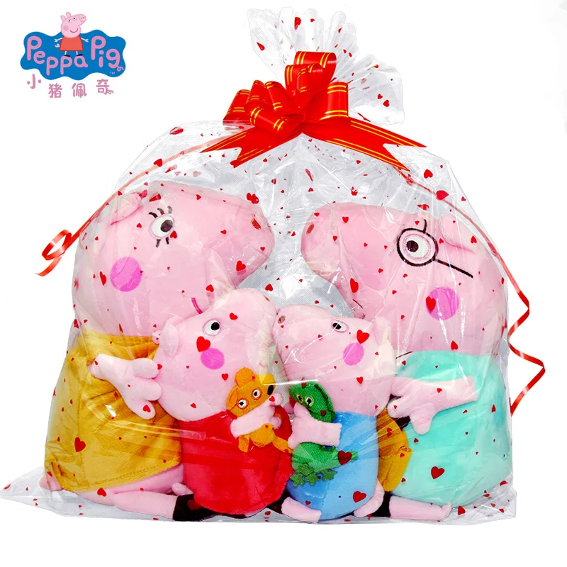 19/30cm Original Peppa Pig Plush Toys George Holiday Party Decoration Kawaii Family of 4 Suit Children's Toys Christmas Gifts