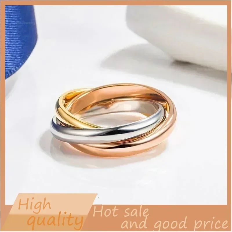 2025-S925  Silver High Quality  Classic Trinity Ring Simple Fashion Luxury Banquet Couple Jewelry Rings for Women  Sterling