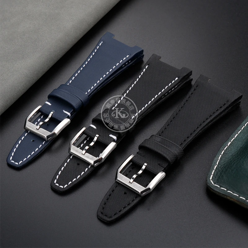

Нейлоновый кожаный ремешок для часов IWC Engineer, ремешок с вырезом IW500501 IW378507 IW322703, черный спортивный ремешок из ткани для часов