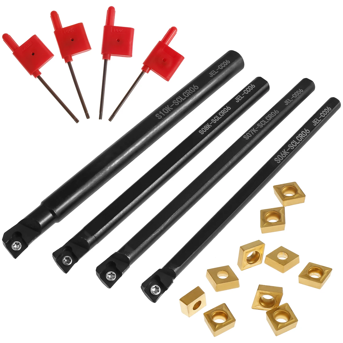 

Lathe Boring Bar Turning Tool Durable Turning Tools Holder Set S06K/S07K/S08K/S10K-SCLCR06 Lathe Turning Tools Holder Set