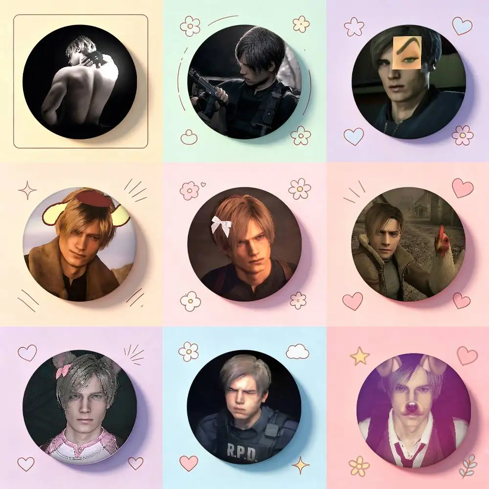 L-Leon Kennedy Cartoon-Star-Abzeichen, Broschen, Anstecknadeln, Zinnrequisiten, Weihnachtsgeschenke, Geburtstagsgeschenke