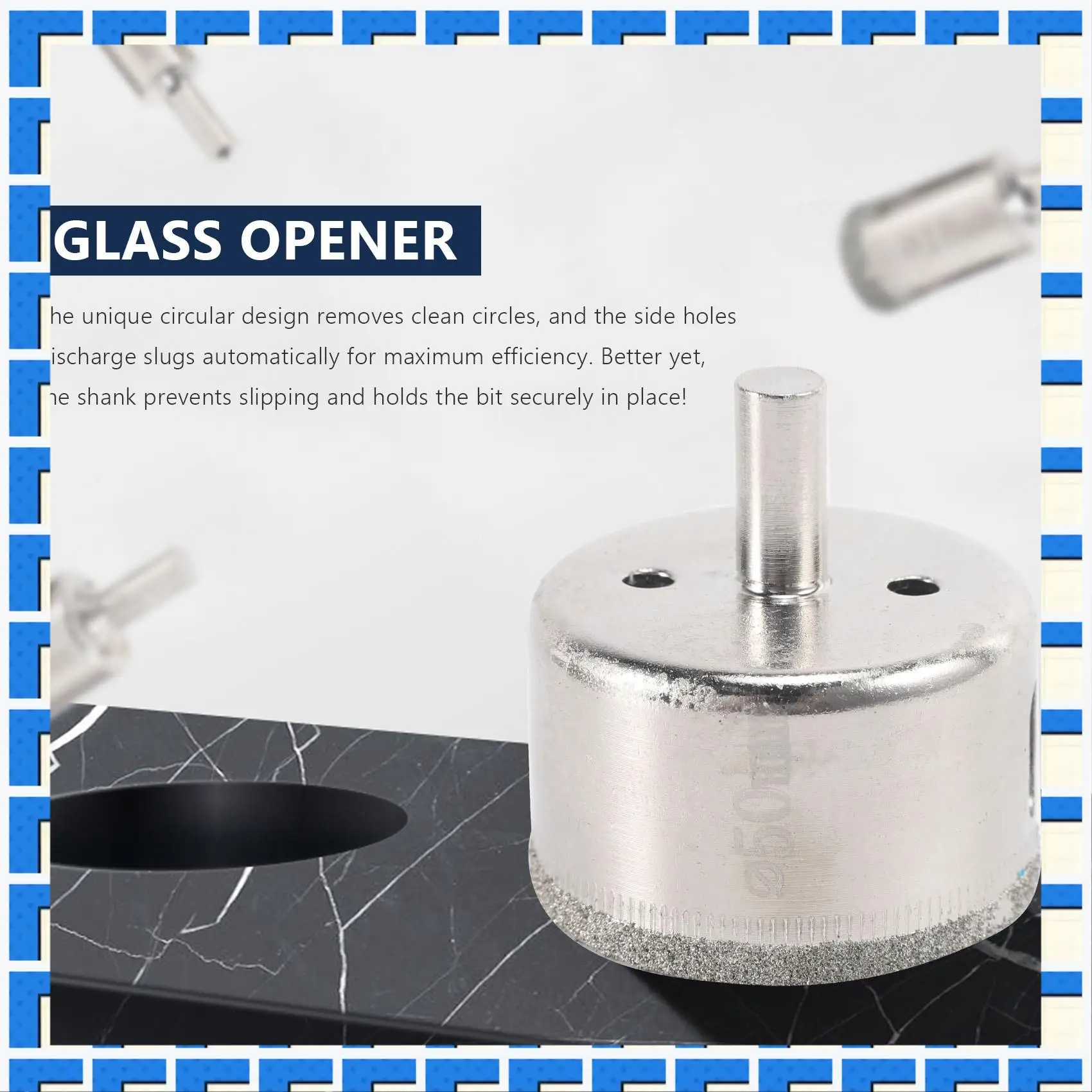 

ABNG 12Pcs Diamond Drill Bits Glass Tile Hole Saw Bits Set, Hollow Core Drill Bits, Extractor Remover Hole Saws For Glass, Ceram