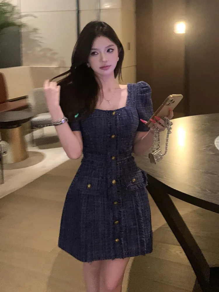 

Elegant Fashion Luxury Slim Party Dresses For Women 2025 New High Quality French Vintage Summer Dress Y2k Vestidos Feminino