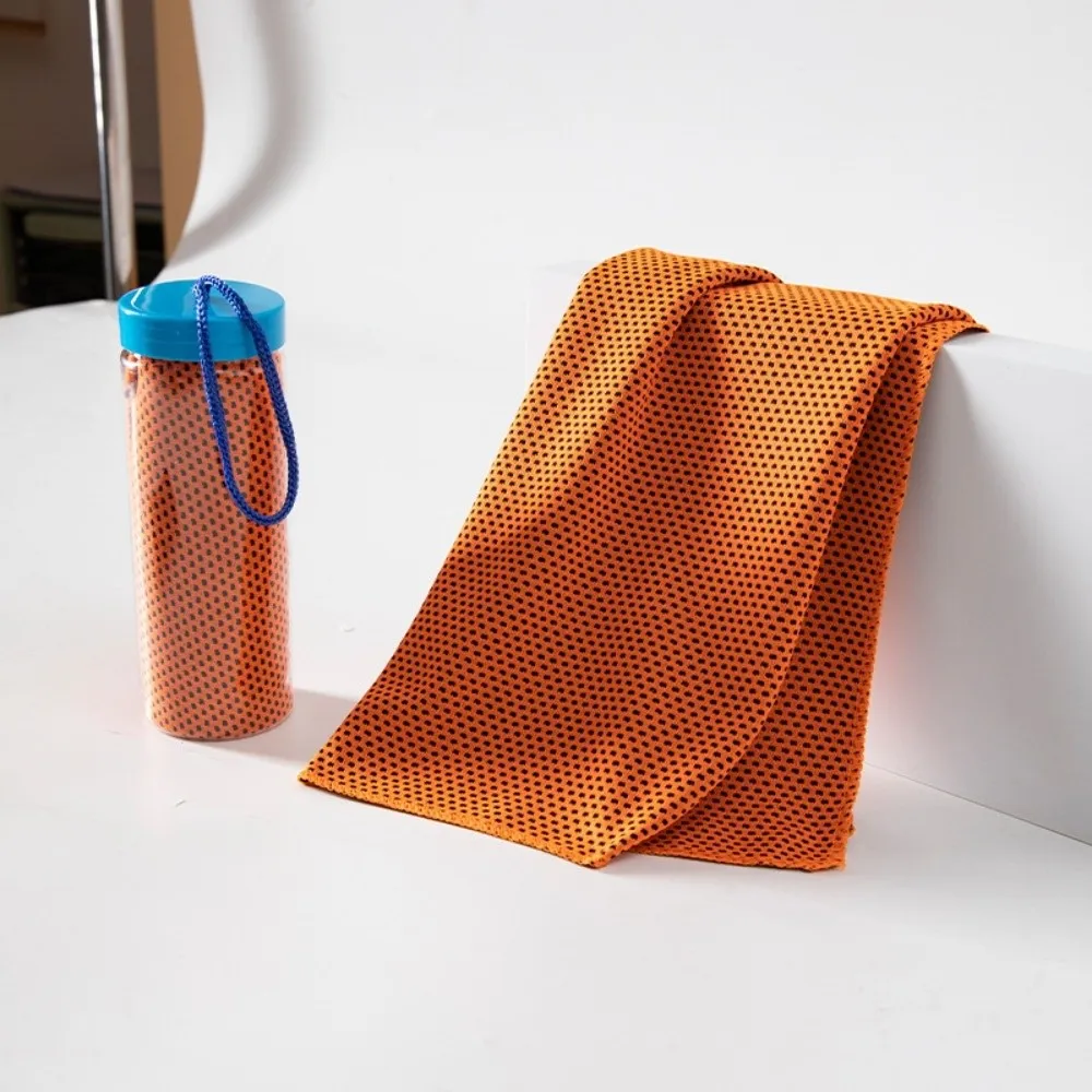 Durable Polyester Cooling Towel Cooling Fabric Quick Dry Ice Wipes Breathable Mesh Hanging Strap Sports Towel Running