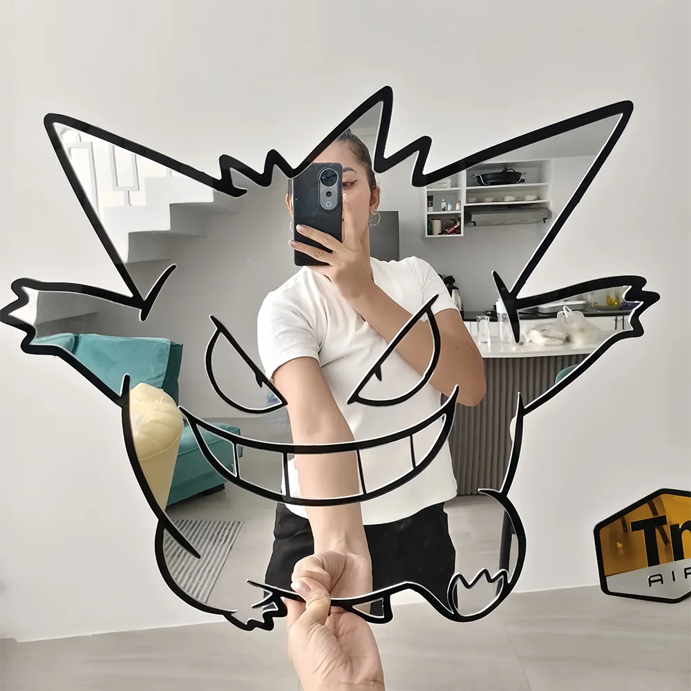 Miroir Anime Gengar/Pikachu, une pièce Dragon Ball Z Pokemon, transformez votre pièce dans une scène Manga vivante