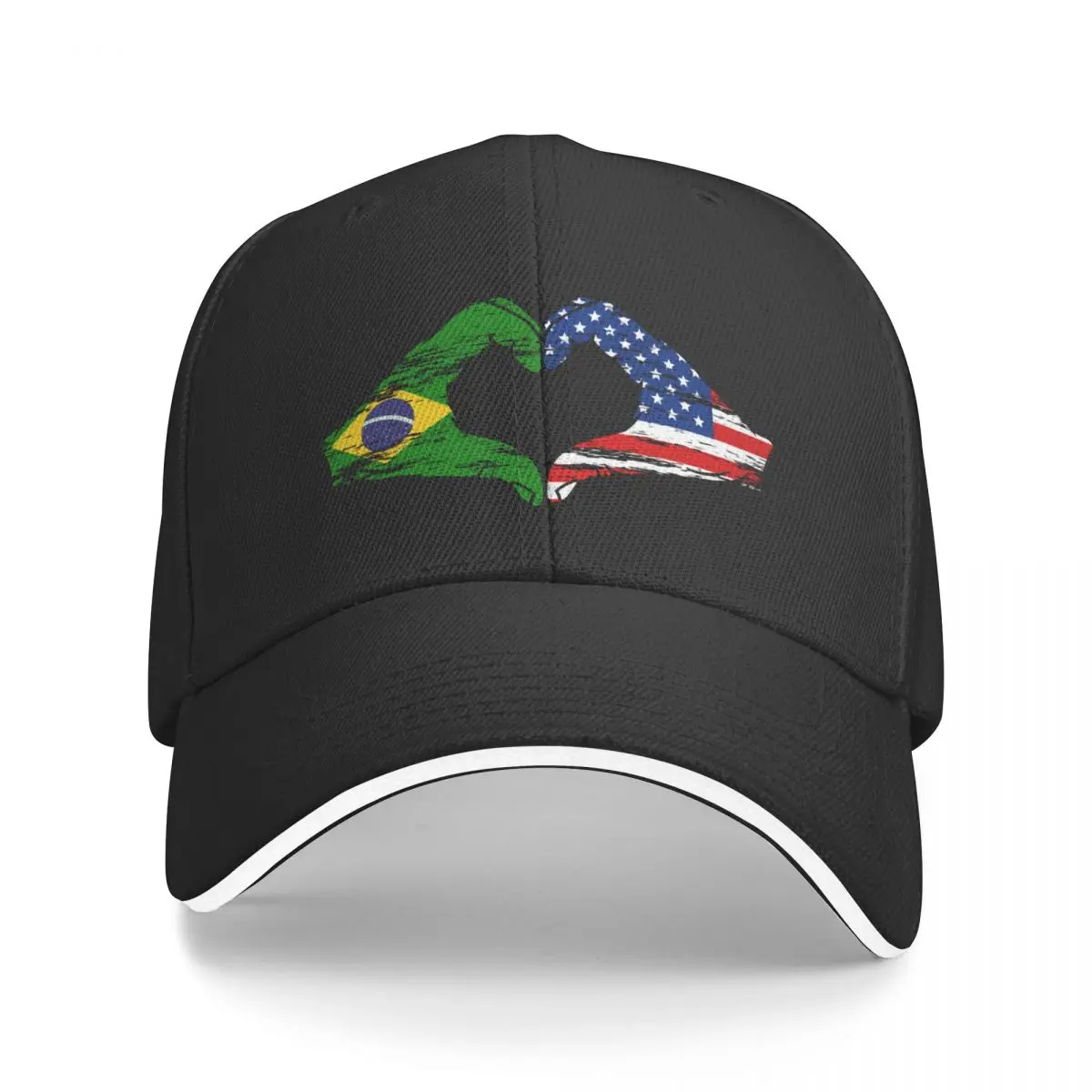 Brazil USA flag hands heart shape used Baseball Cap Icon funny hat Anime For Women 2024 Men's