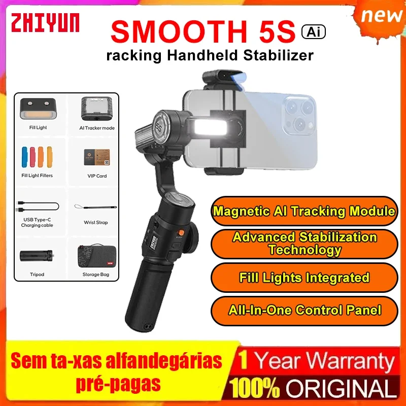 

ZHIYUN GladZHIYUN Gladki 5S AI Do Sledzenia Reczny Stabilizator 3-osiowy Smartfondo Filmowania Vog