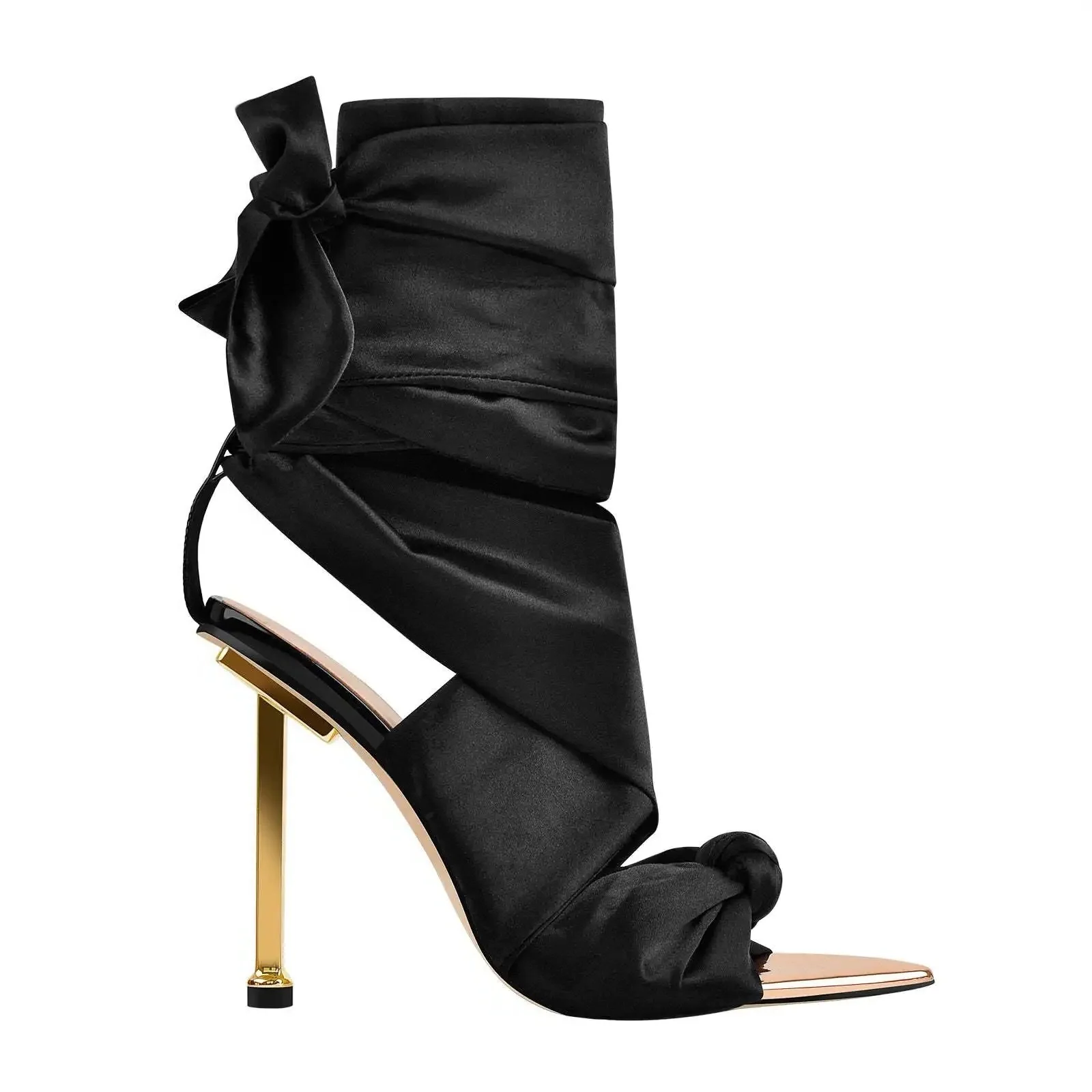 New Handmade Classic Style Fashion Women Sandals Electric Gold-plated Fine High Heels Women's Summer Sexy Evening Hot Sale Shoes