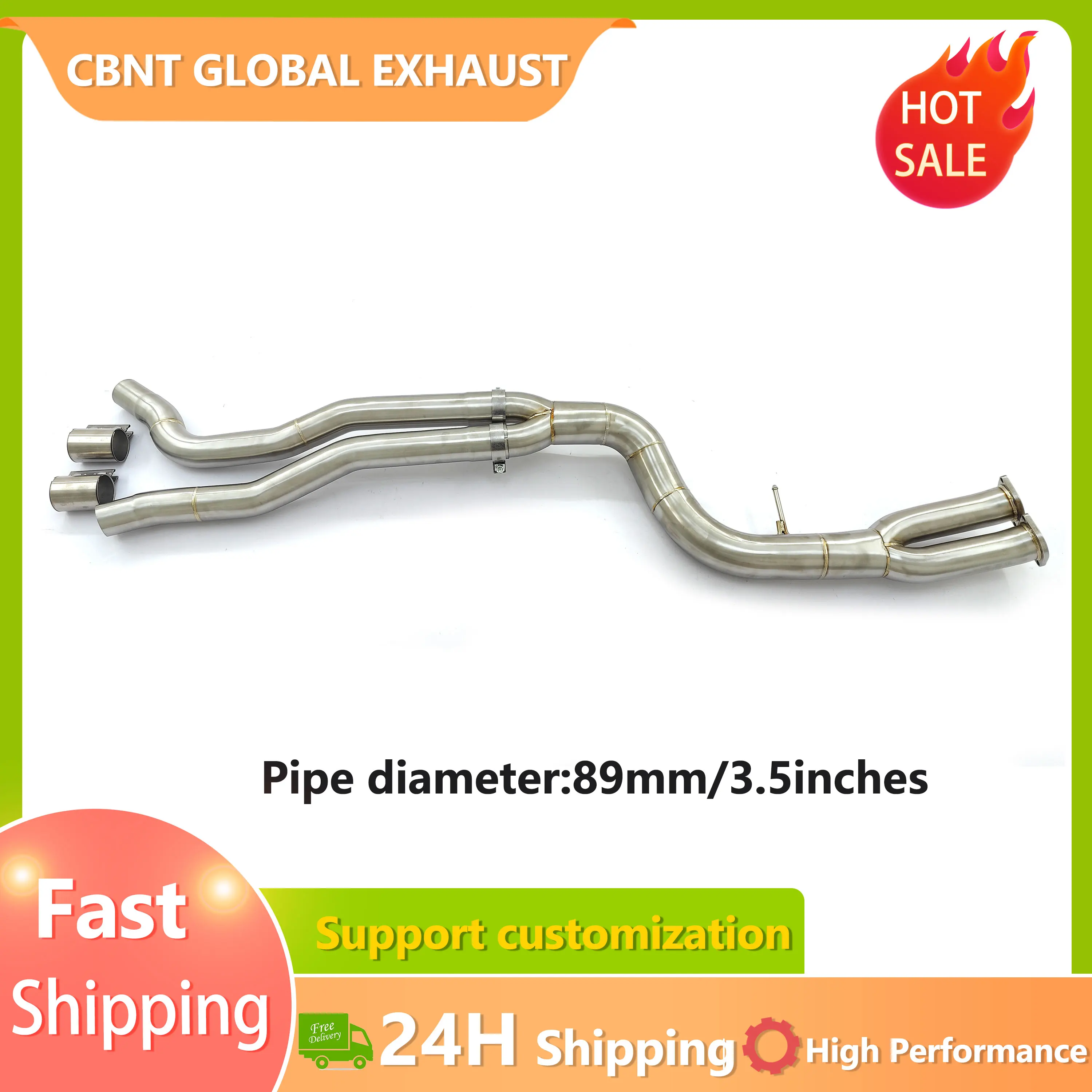 

CBNT High Quality 3.5" Single Midpipe for BMW M2 Competition M2C F87 S55 Exhaust Middlepipe High Performance Exhaust Systems