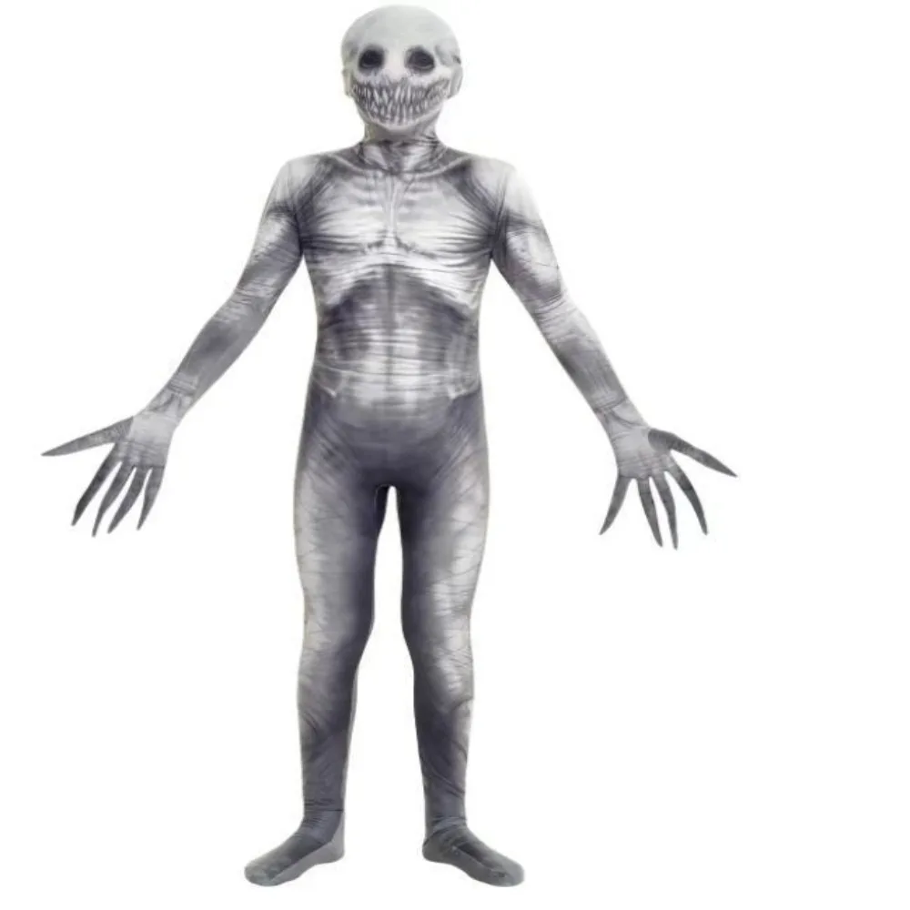 Zombie Halloween Cosplay Costume Elastic Polyester Skeleton Costume Festival Dress Up Skull Bodysuits Halloween Cosplay