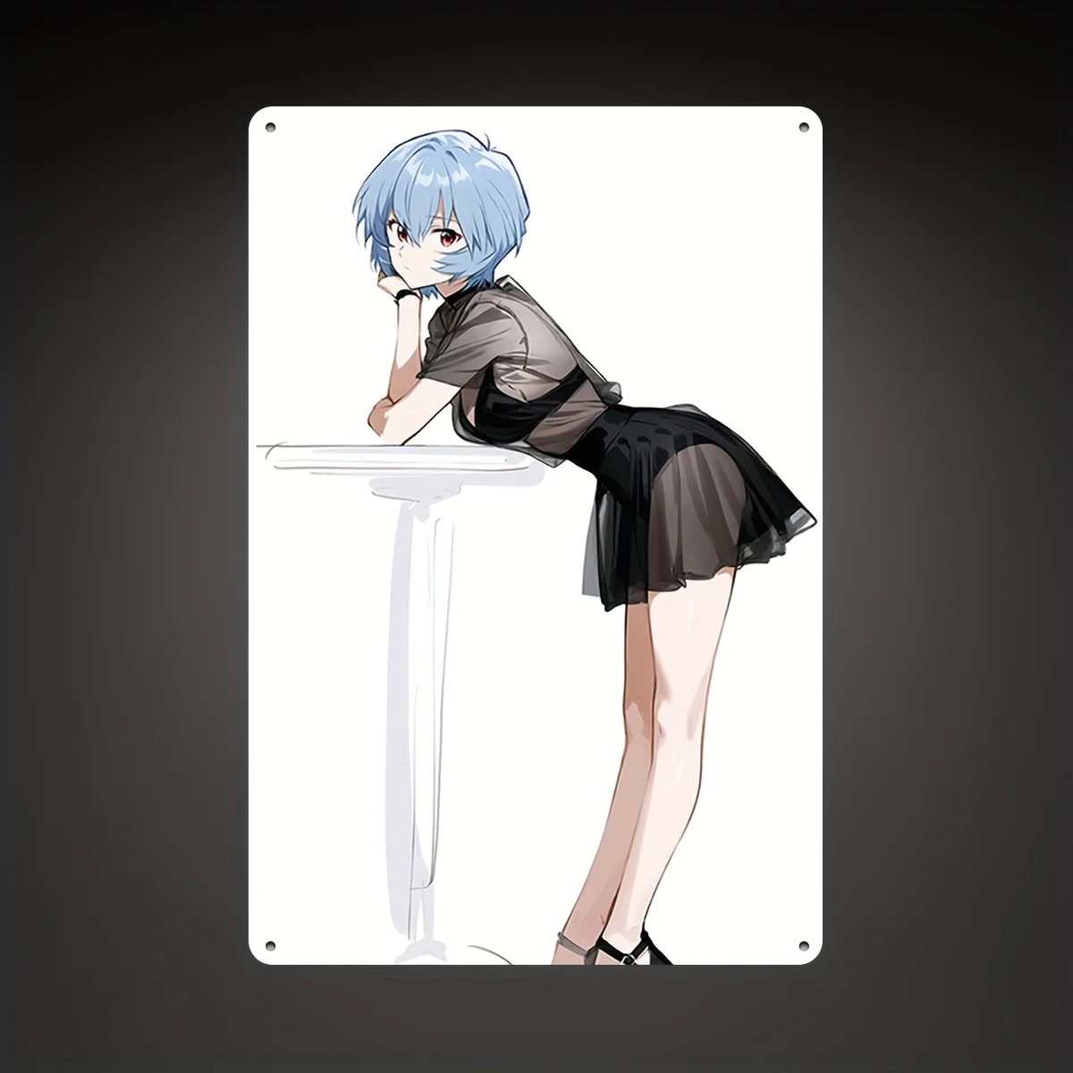 Anime-Mädchen Metall-Wandkunst-Schild - Eklektisches Anime-Poster für Männerhöhle, Zuhause, Büro, Bar & Garagendekoration - Keine Stromversorgung erforderlich