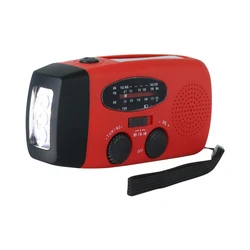 Multifunctional Solar Hand Crank Radio FM AM WB Weather Radio 2000mAh Type-C Charging Emergency LED Flashlight Power Ban