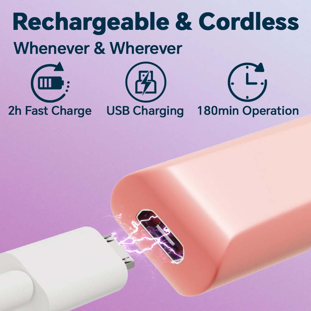 مجموعة مبرد مثقاب أظافر كهربائي 2 في 1 مع ضوء LED، مجموعة ماكينة أظافر محمولة قابلة لإعادة الشحن عبر USB لتلميع الأظافر وأظافر جل #5