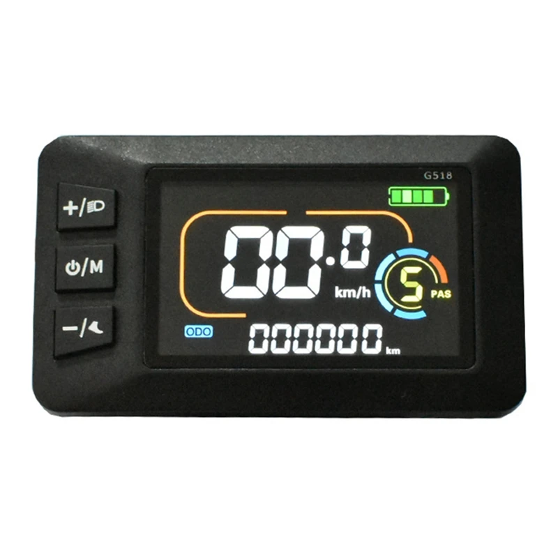 Display LCD para Bicicleta Elétrica, Tela Colorida, Scooter, Acessórios de Bicicleta, G518, 24 V, 36 V, 48 V, 60V, 72V