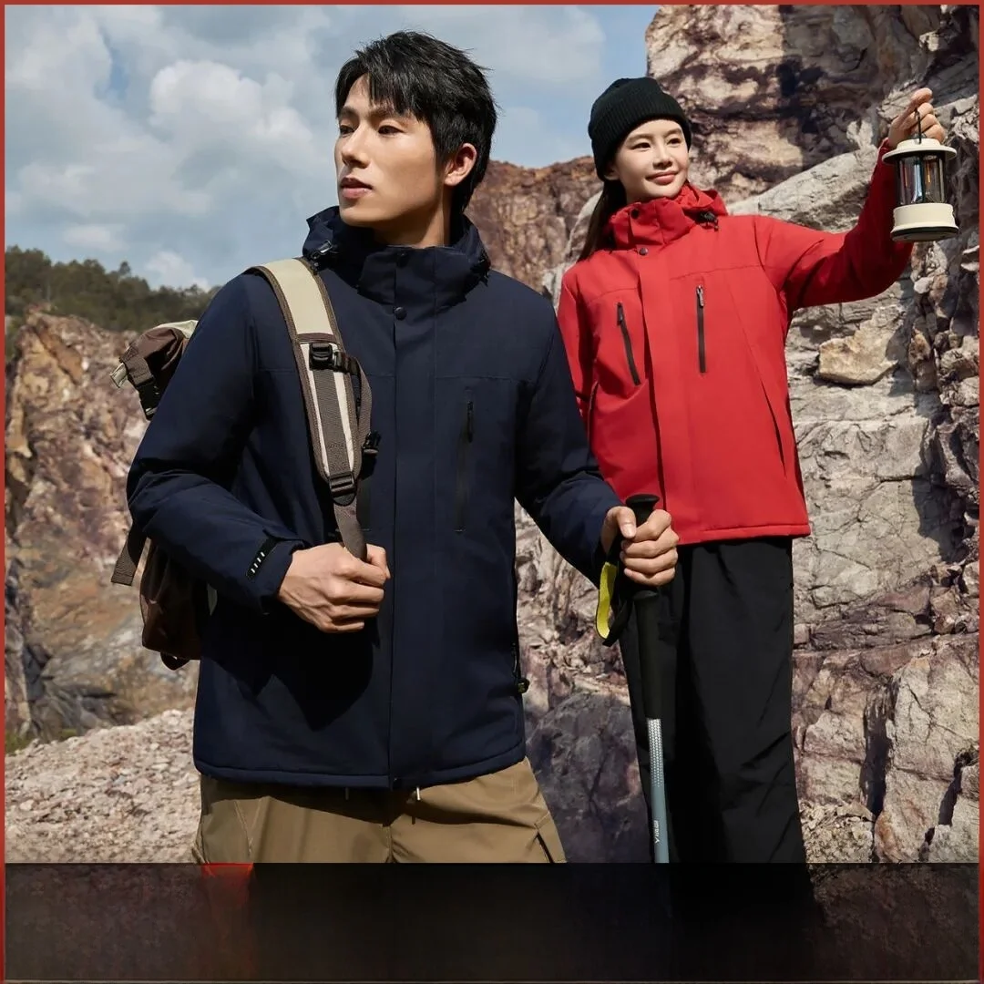 

Couple's Outdoor Winter Warm Cotton-Padded Jaet Stand Fit Faion Urban Sle Zipper Decoration Hooded Long Sve Youth