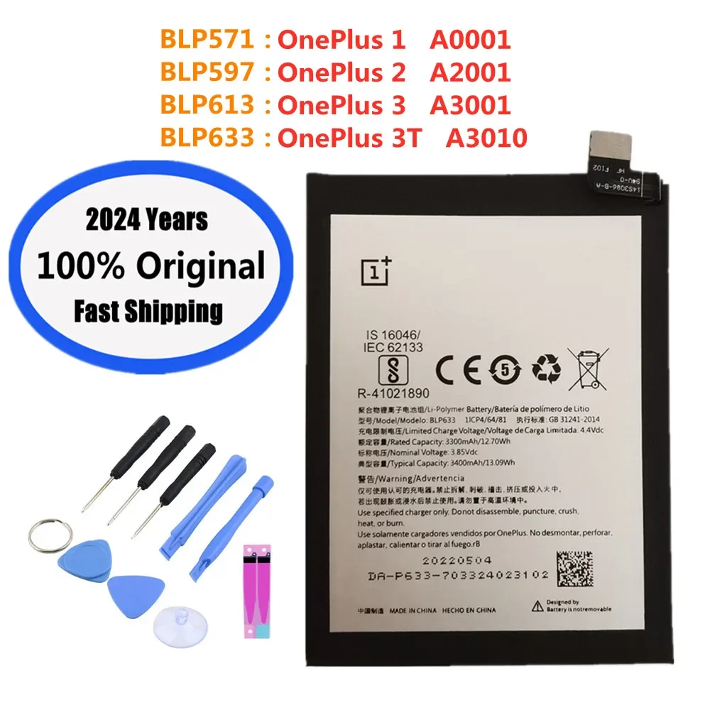 New BLP613 BLP633 Original Battery BLP571 BLP597 For Oneplus 3T 1 2 3 One plus 1 2 3 3T A0001 A2001 A3001 A3010 Battery Bateria