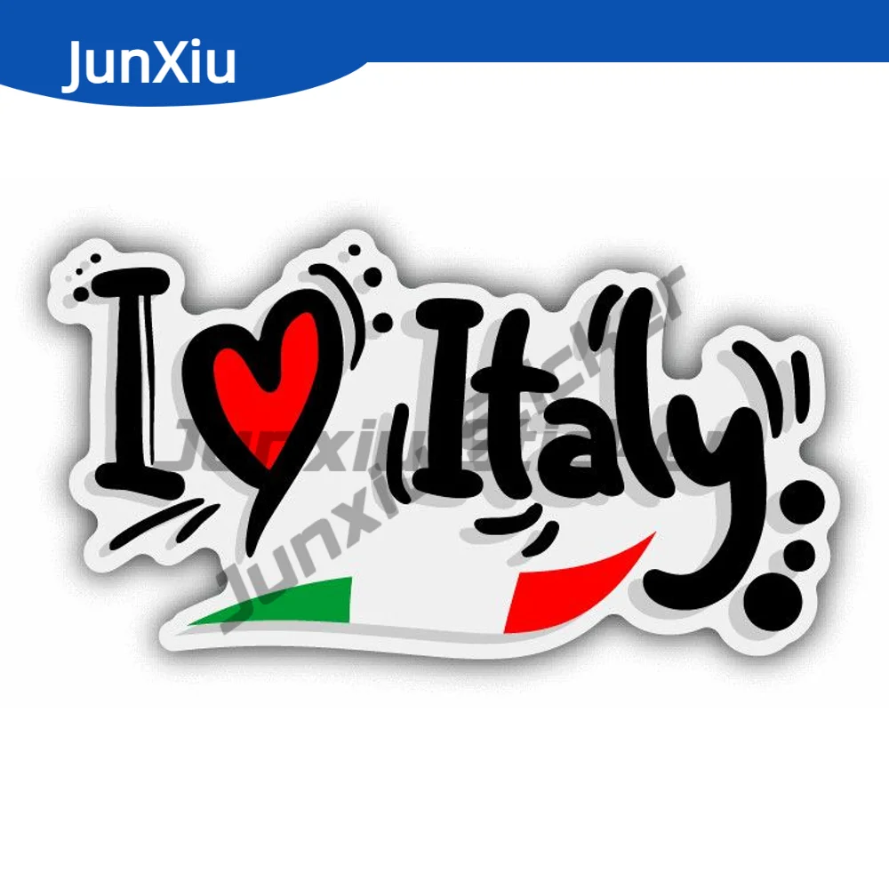 

I Love Italy Travel Slogan Sticker Cover Scratches Decoration Car Front Windshield Bumper Window Phone Trunk Decal Exterior Acc