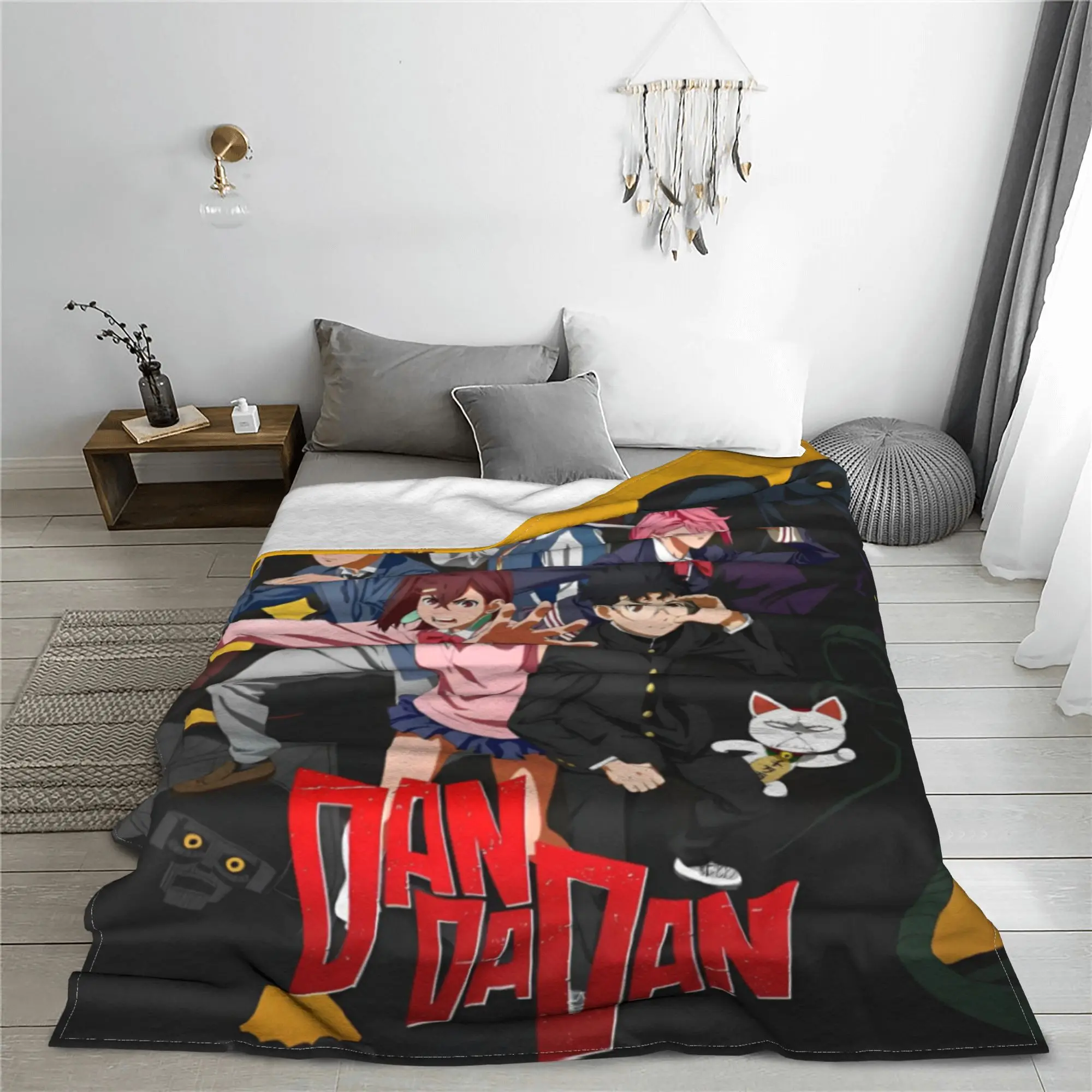 Dandadan Anime Ayase Momo Okarun Flannel Blankets Manga Japan Awesome Throw Blanket Home 125*100cm Plush Thin Quilt Lightweight