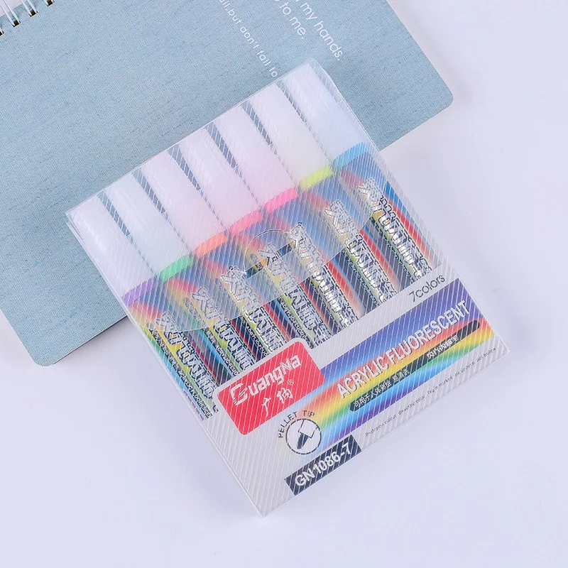 Acrylic Marker Waterproof Quick Drying Flash Pen Color Ceramic Graffiti Paint Pen Water-based Fluorescent Acrylic Pen Set