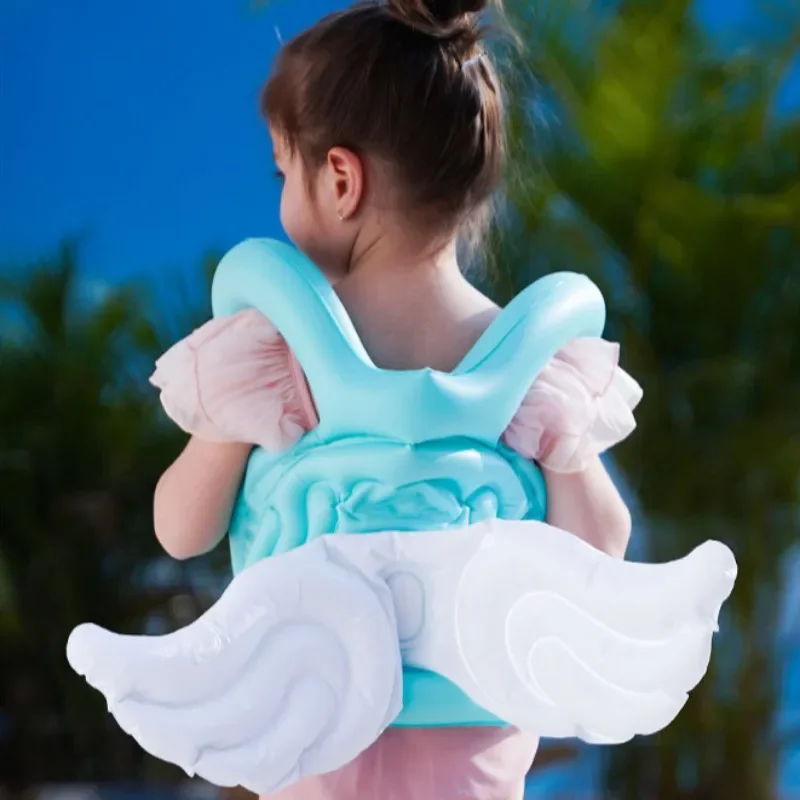 Anéis de braço de natação flutuantes infláveis para crianças com asa Ngel verão família piscina praia festa pvc brinquedos de água infláveis jaqueta