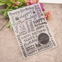 3D Embossed Folder for DIY Relief Craft Making Happy Birthday Pattern Background Greeting Card Scrapbooking No Stamp