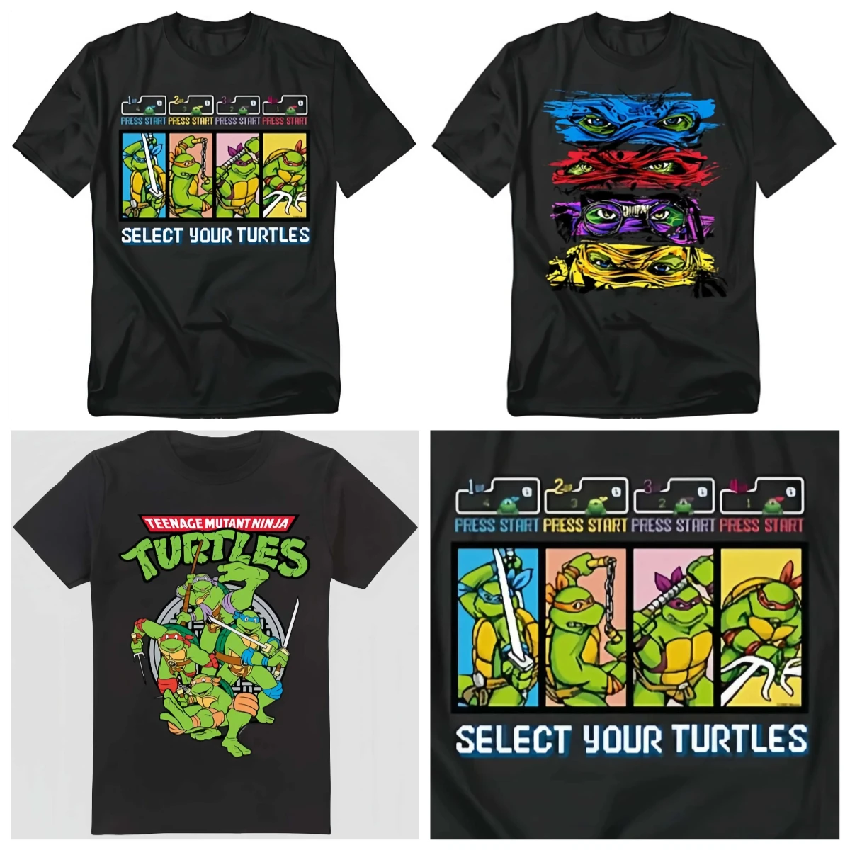 Choose Your Ninja Turtle, Adult and Children Pure Cotton T-shirt, Teenage Mutant Ninja Turtles Classic Glare