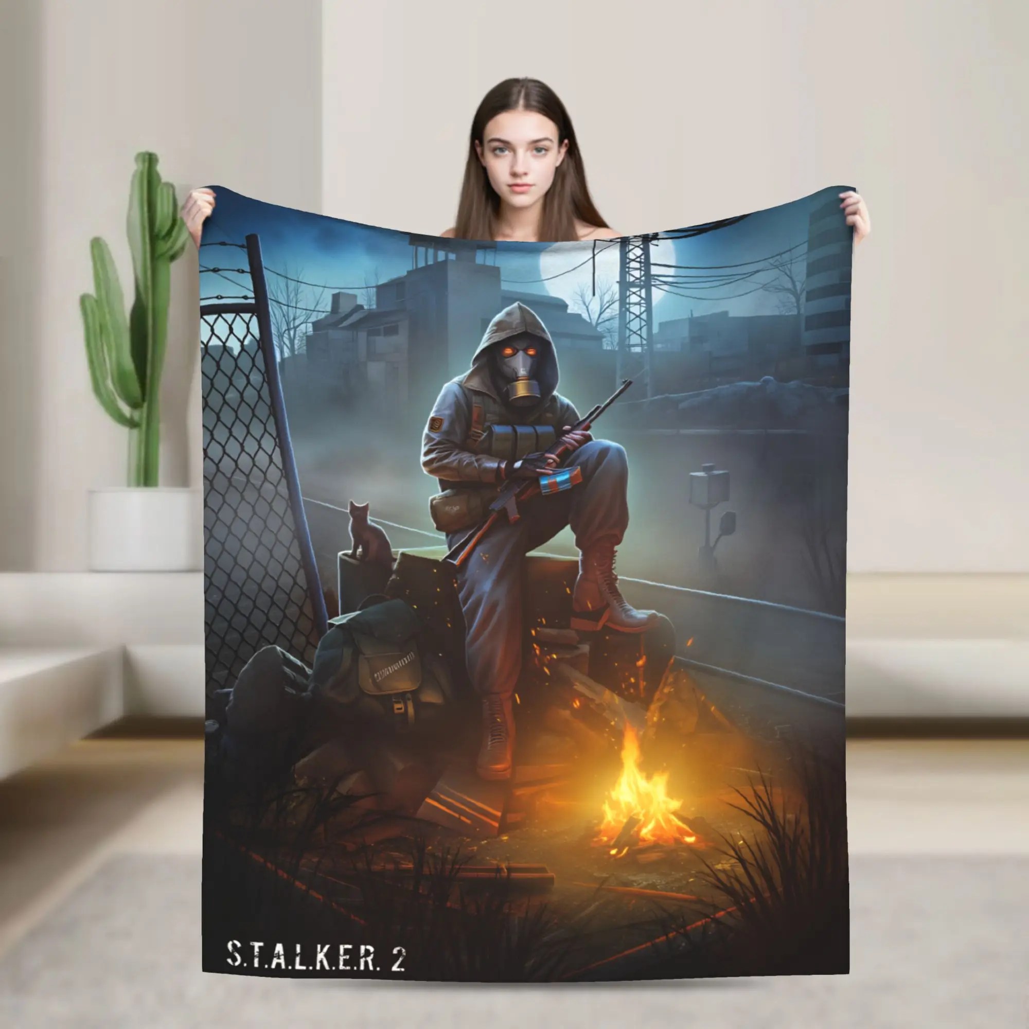 Stalker Game Flannel Blanket Super Warm Throw Blanket for Outdoor Decorative Novelty Bedspread Sofa Bed Cover