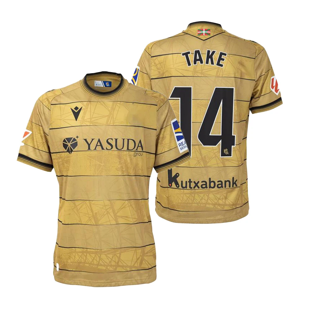 

Macron 24-25 Season Home And Away Jerseys Gold Colored Matches Fan Collections Sports Fitness Loose And Comfortable Breathable