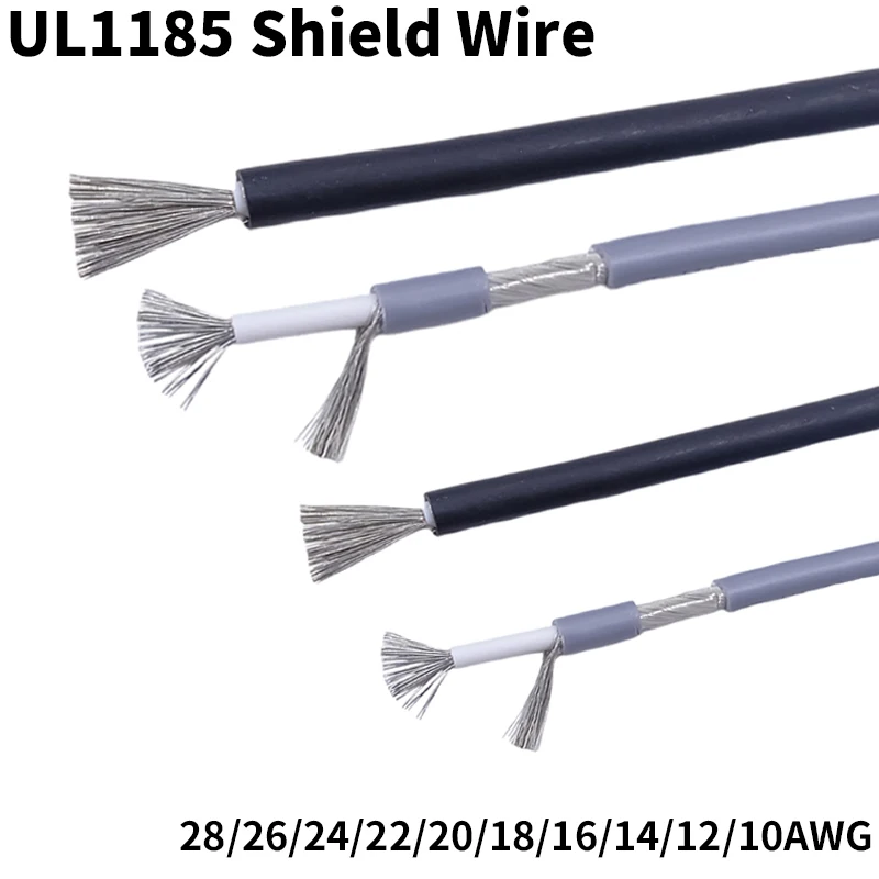 Shielded Wire Signal Cable 28 26 24 22 20 18 16 14 12 AWG UL1185 Channel Audio Single Core 1C Electronic Copper Shielding Wire