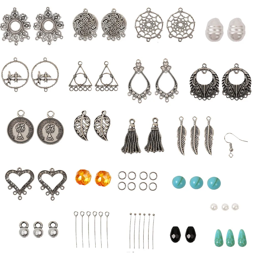 

309pcs Ear Ring Material Kit Premium Alloy Diy Earrings Making Set Complete Tools Included Jewelry Craft For Women Teens