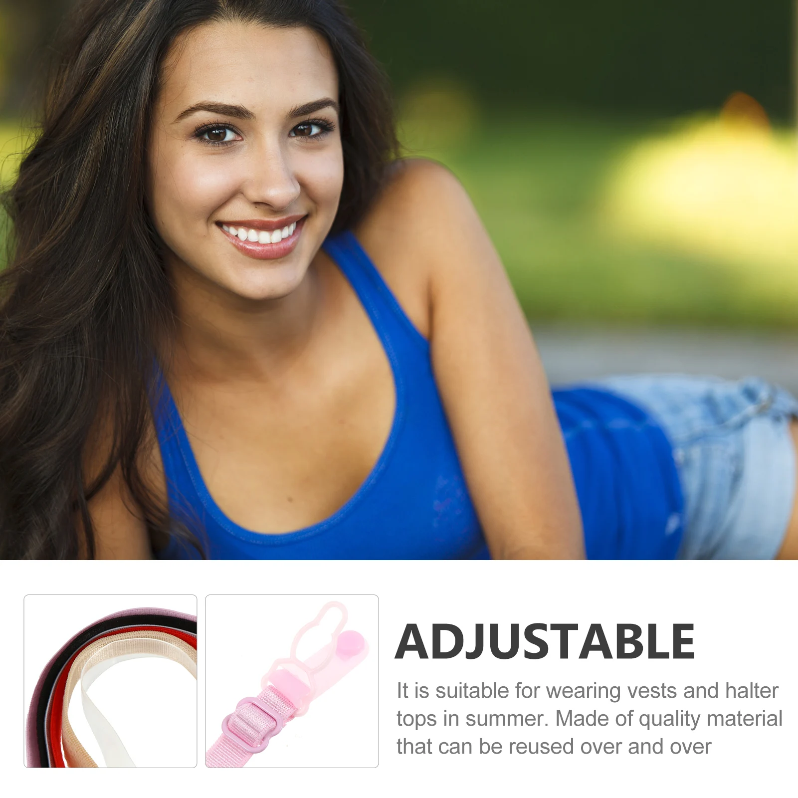 

6pcs Bra Strap Buckles Elastic Anti-skid Adjustable Length Multi-color Sports Underwear Strap Holders Non-slip Bra Straps
