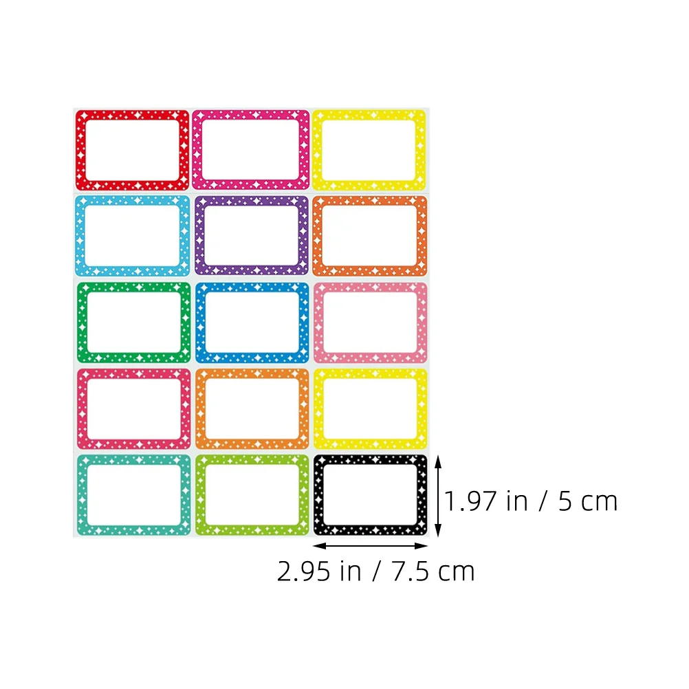 10 أوراق ملصق فارغ قابل للكتابة ملصقات تصنيف لاصقة سميكة ناعمة ومشرقة ملونة علامات أسماء لفرز مكتب الفصول الدراسية