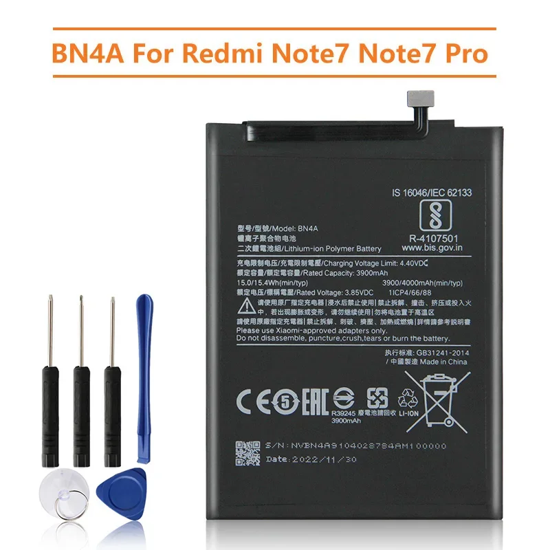 

Replacement Battery BN4A For Xiaomi Redmi Note7 Pro Note 7 M1901F7C Rechargeable Phone Battery 4000mAh