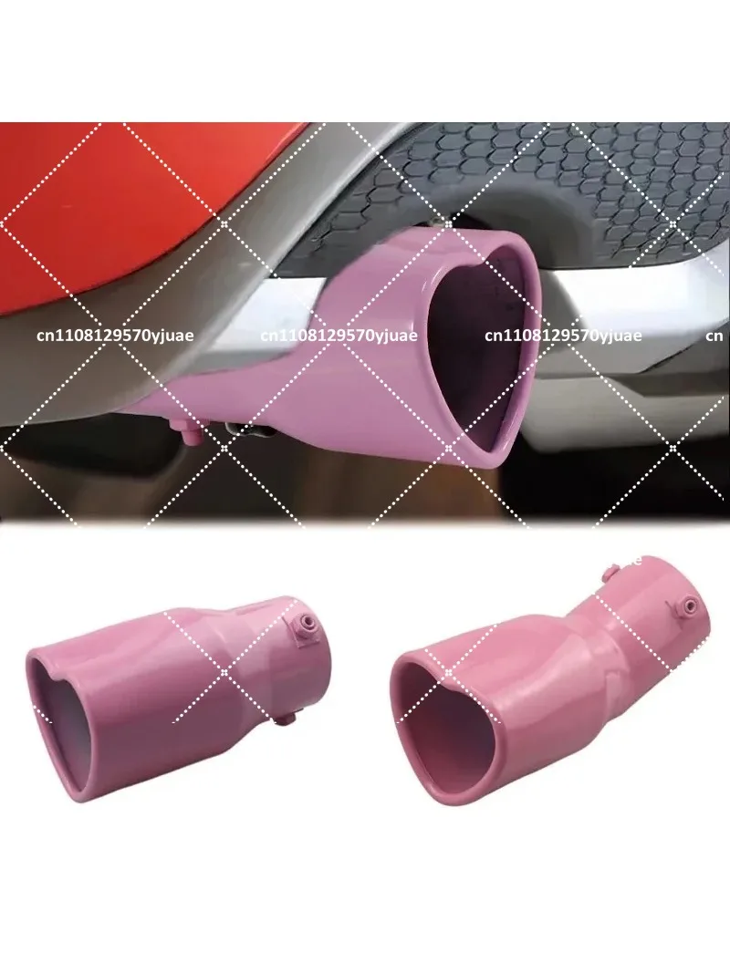 Stainless Steel Heart Shaped Exhaust Tip 63mm Muffler Nozzle for Car Modification Pink