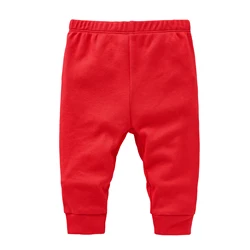 100% Cotton Baby Pants Red Blank Colors Kids Trousers Plain Newborn Clothing Muslin Clothes