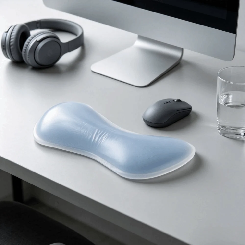 Soft Silicone Mouse Wrist Rest Anti Slip Transparent Base Ergonomic Mouse Pad Hand Pillow Cushion Non Slip