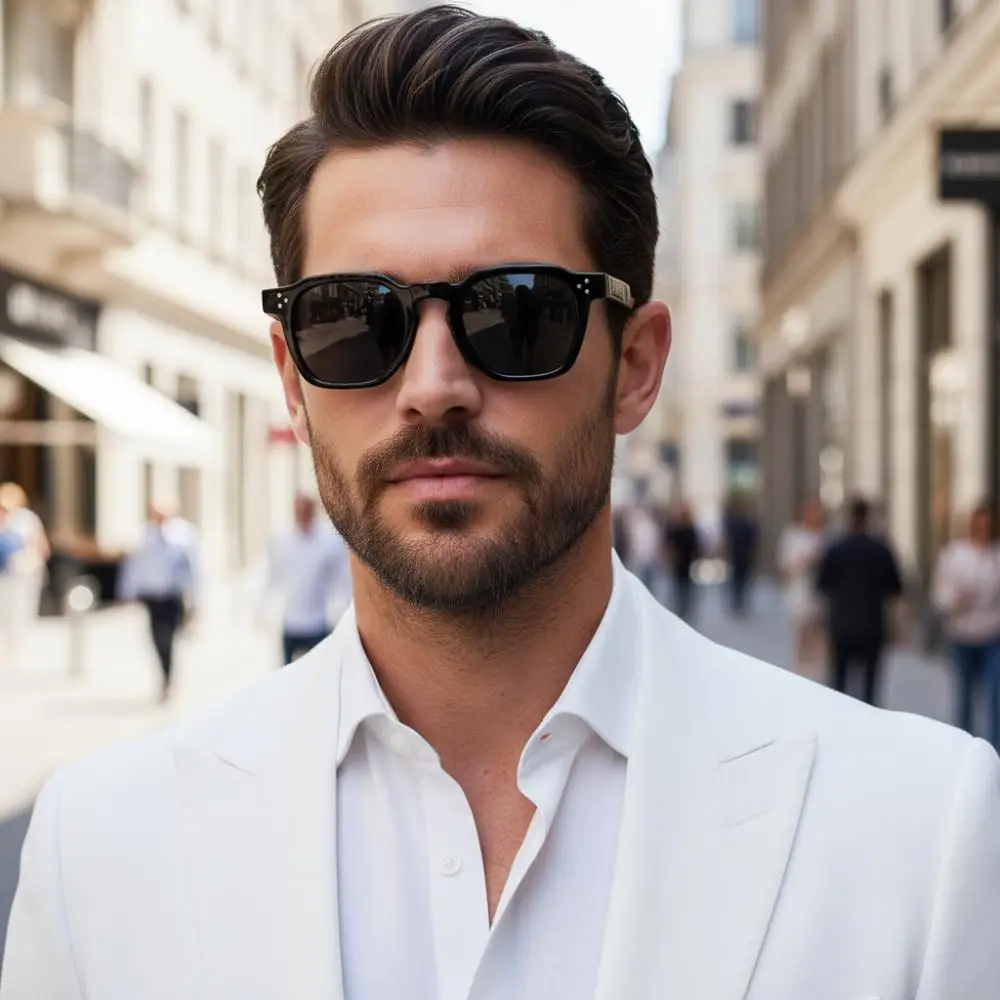 CATERSIDE Neue modische Herren-Sonnenbrille, hochwertige Sonnenbrille mit quadratischem Rahmen für Damen, Outdoor-Reisen, Sommerbrille, UV400 – Detail 1