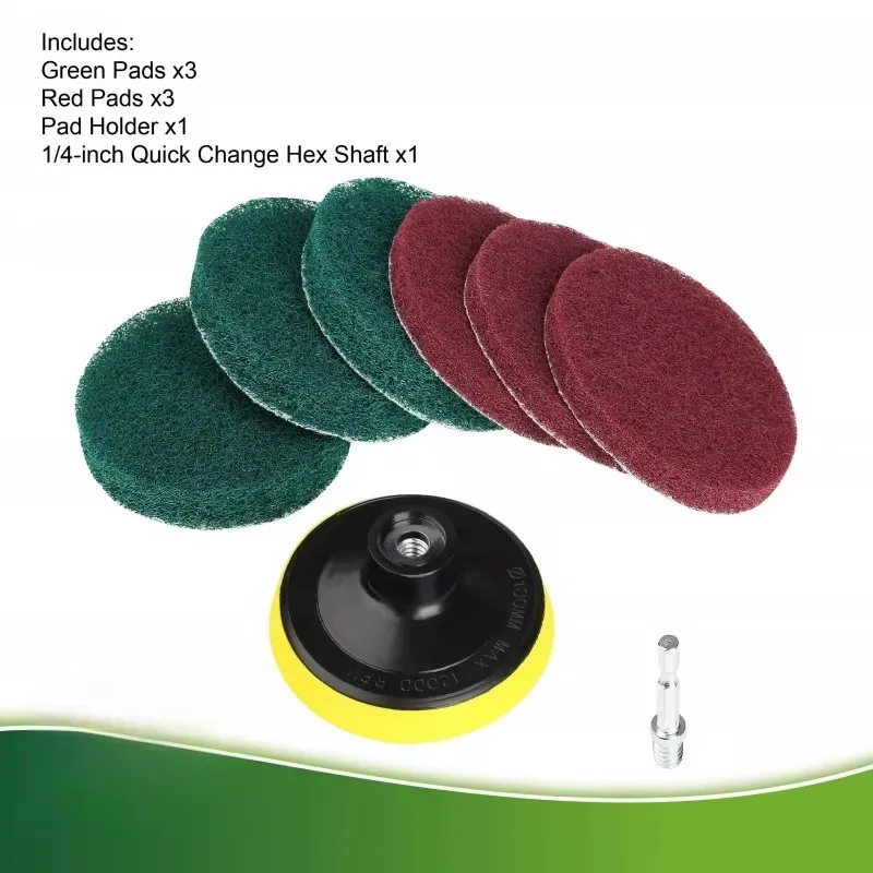 8Pcs Drill Brush Attachment Set,Power Scrubber Brush,Scrub Pads,4 Inch Cleaning Brush Kit for Floor,Tub,Shower,Grout,Tile,Corner