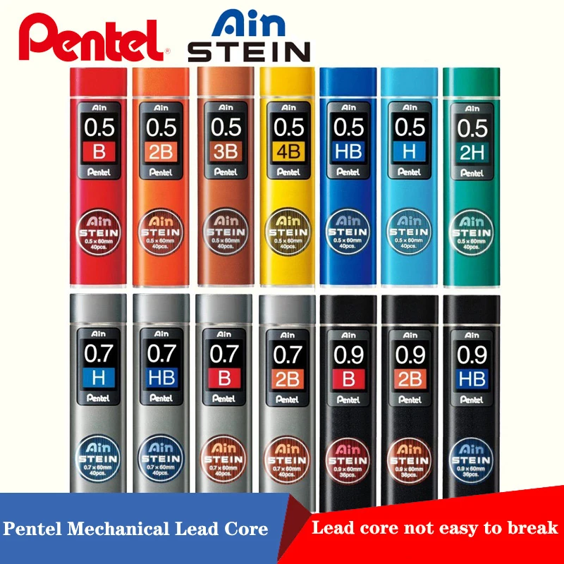 1 pz Pentel Mechanical Pencil Core C275 estremamente Fine HB/2B resina nera Lead Core STEIN 0.3/0.5/0.7/0.9mm forniture di cancelleria