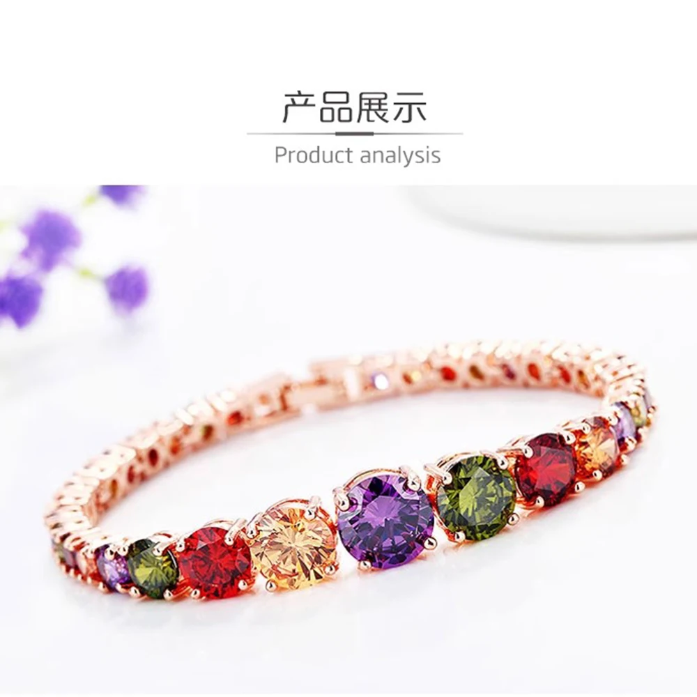 

2024 new style women's high-end temperament 925 sterling silver bracelet bracelet colorful exquisite niche design