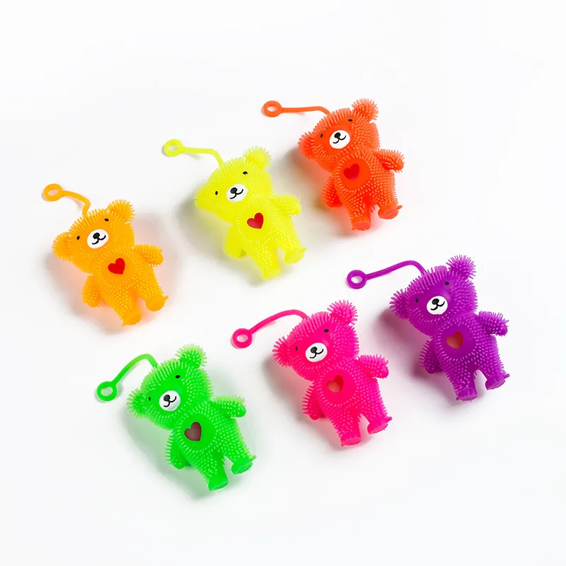 

TPR Cute Bear Squeeze Ball Pinch Funny Cute Animal Toy Spiky Balls Glowing Sensory Squishy Fidget Toy Stress Relief Kids Gift