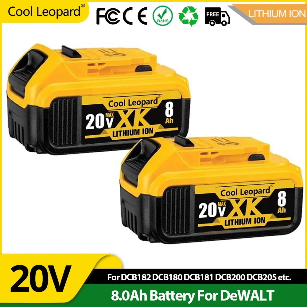 Original 20V 5.0Ah/6.0Ah/8.0Ah Lithium Replacement Battery For Dewalt Tool 18V DCB184 DCB200 DCB180 DCB181 DCB182 DCB201 DCB206