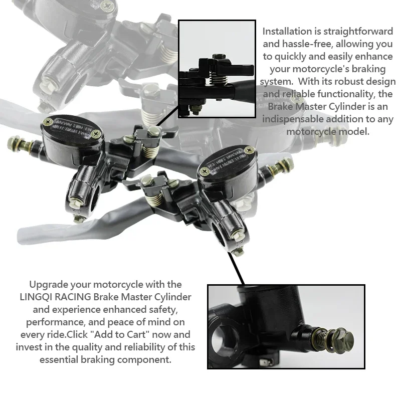 LINGQI RACING Motorcycle 7/8" 22mm Front Hydraulic Disc Brake Pump Brakes Lever Upper Handle For Dirt Bike ATV Moto Accessories