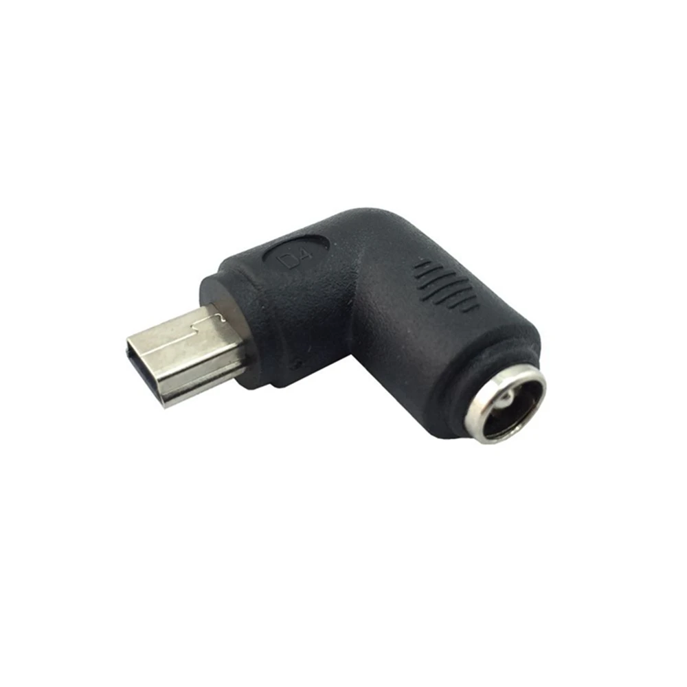 DC 55*21 frau zu mini usb 90 grad adattatore di alimentazione-stecker Freies verschiffen