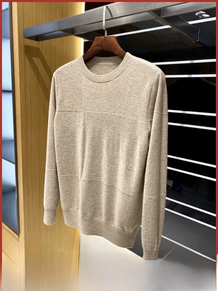 سترة تريكو رجالية إيطالية فاخرة مستديرة بلون نقي قاعدة irt 80% صوف 20% Camere سترة خريف وشتاء عصرية