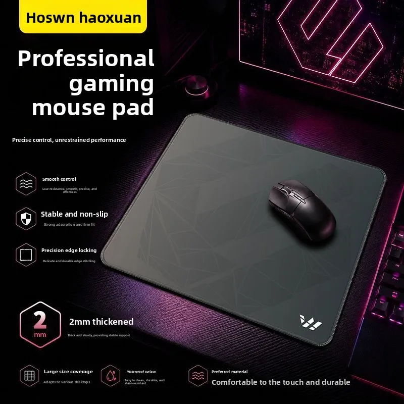 Professional Gaming Mouse Pad Non‑Slip Rubber Base Precision Edge Locking Waterproof Smooth Surface Mouse Mat For Laptop PC Game