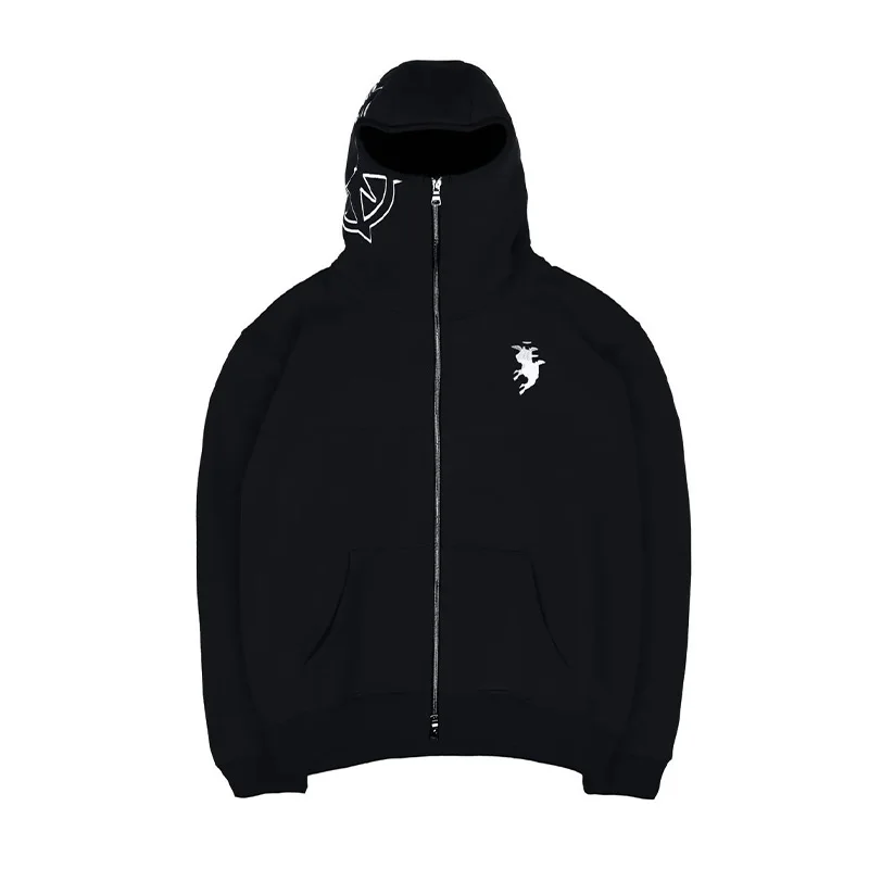 Men\'s clothing Zip Up Hoodie Vintage Casual Pattern Oversize Hip Hop Punk Streetwear Clothing new in hoodies & sweatshirts 